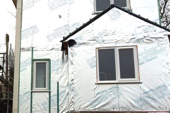 timber frame house with external wall insulation ewi system