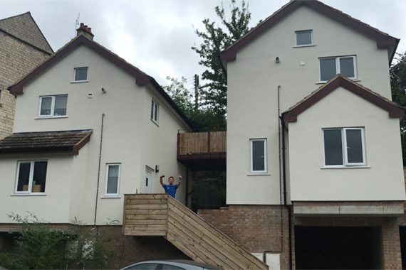 two timber frame houses with-colour rendering happy client